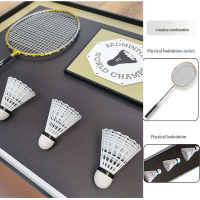 Hoogoplossend drukwerk Moderne badminton gymzaal Muurschildering voor sportlocaties