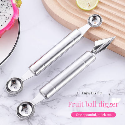 Roestvrij staal watermeloenbalmaker en snijmes set chic voor fruit decoratie