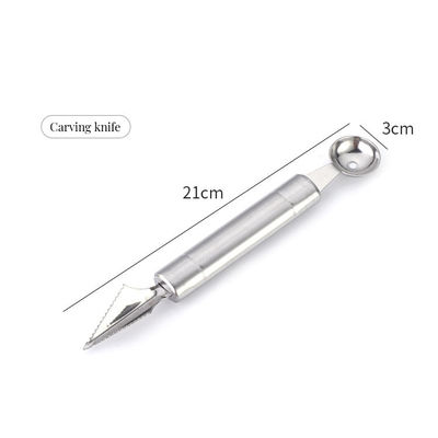 Stainless Steel Watermelon Ball Sculpting Set met dubbele lepel en Fruit Cutter Utilities
