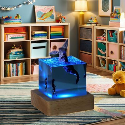 Direct Ocean Night Lamp Hars Atmosfeer Tafellamp voor kinderkamer gemaakt van BAMBOE