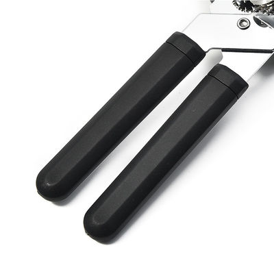 Compacte blikopener van roestvrij staal met multifunktioneel flesopener en plastic handvat