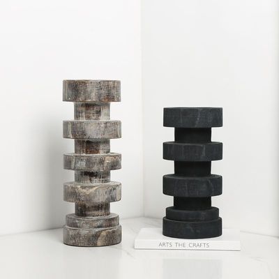 Gepersonaliseerde logo eind marmeren steen kandelaar houder voor thuis bruiloft of kerst decor