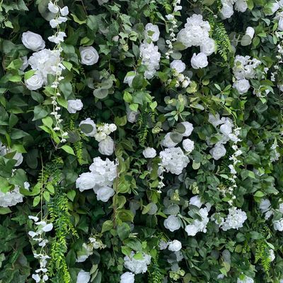 Moedersdag en trouwwagen 3D-doek bloemenmuurdecoratie met realistische groene planten