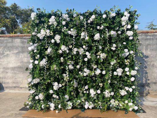 Moedersdag en trouwwagen 3D-doek bloemenmuurdecoratie met realistische groene planten