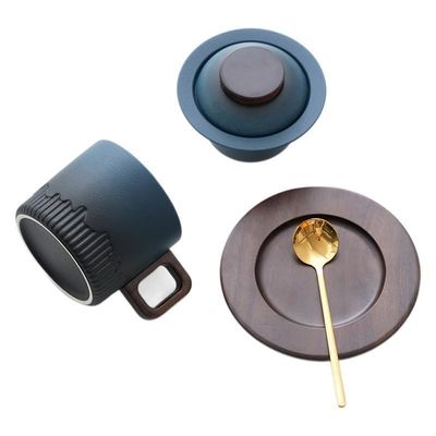 Houten handvat Gladiant glazuur Keramische beker voor Japanse traditionele stijl Koffie thee espresso melk cadeau doos Set Home
