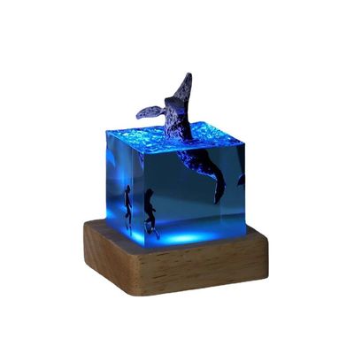 Licht cadeau haai duiker led oceaan nachtlamp luxe design stijl hars tafellampen