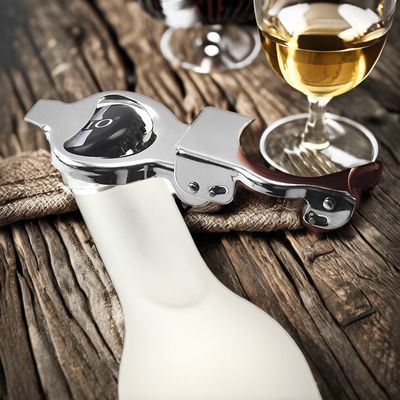 Multifunktioneel roestvrijstalen flesstopper met metalen handvat aanpasbaar logo