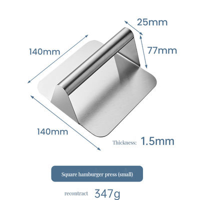 Roestvrij staal vierkante BBQ Smasher Tool voor grillen niet-stick oppervlak Essentiële