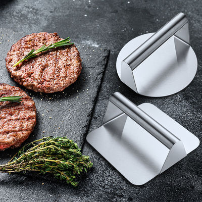 Vierkante ontwerp niet-stick roestvrij staal burger pers gemakkelijk grillen stof gereedschap / voorschoen