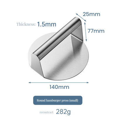 Vierkante ontwerp niet-stick roestvrij staal burger pers gemakkelijk grillen stof gereedschap / voorschoen
