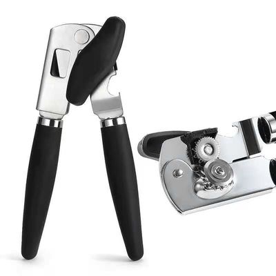 Custom multifunctionele roestvrijstalen blik opener met gladde rand en houten handvat