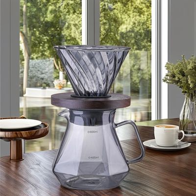 High Borosilicate Glass Espresso Giet over Server Hittebestendige Filterbeker Koffiethee Urn