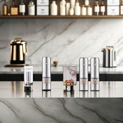 Zoutpepermolen met keramische boor kern roestvrij staal mini elektrische molensets