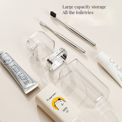 Eenmalige cartoon schattig 3-in-1 draagbaar tandheelkundig potje set ideaal voor thuis hotel badkamer