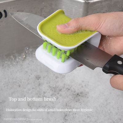 Witte multifunctionele keuken bestek reiniger met milieuvriendelijke Blade Scrub Brush