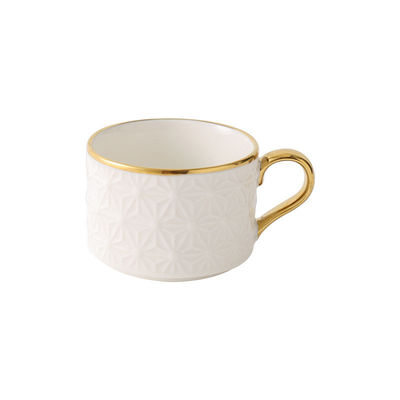 Nordic Modern White Ceramic Cup and Placer Set voor botte theebekers Platen 200 ml capaciteit