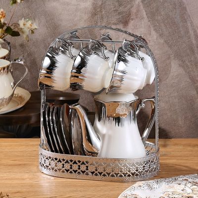 European Style Ceramic Tea Cup Set met gouden afwerking voor Home Coffee Tea Service Infuser