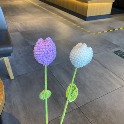 Kleine moderne design handgemaakte gebreide zonnebloem Daisy Pouch Ideaal Valentijnsdag cadeau