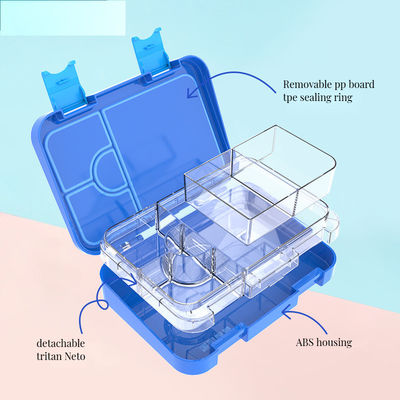 0.5L capaciteit Dual-Tier roestvrijstalen lunchbox met bamboe deksel school of keuken