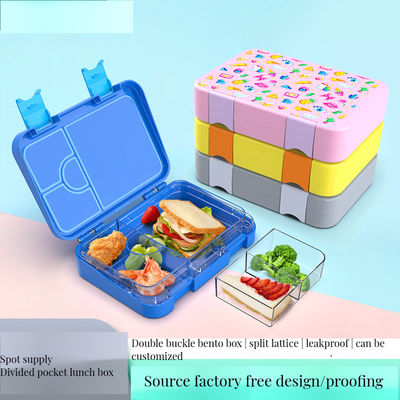 0.5L capaciteit Dual-Tier roestvrijstalen lunchbox met bamboe deksel school of keuken