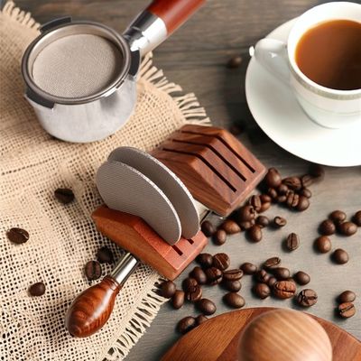 58 mm Koffie-Tee-gereedschap Walnootstaal Espresso-Teefilterhouder met siliconen scherm