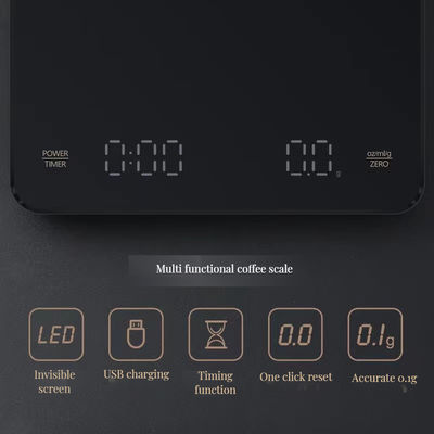 Gemakkelijk te LED Elektronisch Koffieschaal 1-3000g Capaciteit 250mAh Batterij Minimalistisch ontwerp