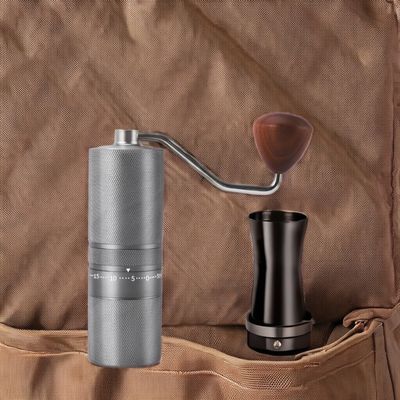 Acrylische koffiefreesmachine met modern roestvrijstalen ontwerp en houten handvat