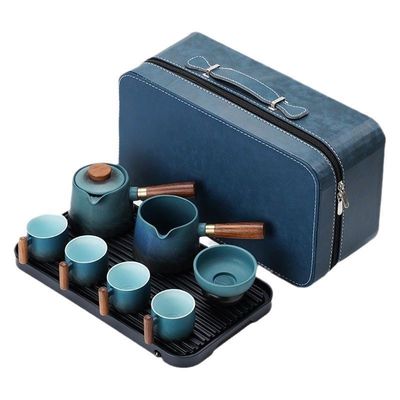 Modern Kung Fu-stijl Keramische thee set met houten handvat Afneembare zijkant handvat