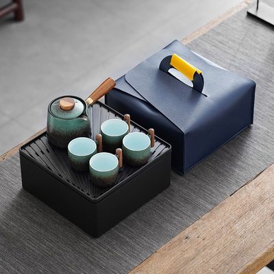 Houten handvat porseleinen thee set voor moderne luxe Kung Fu stijl en koffie collectie