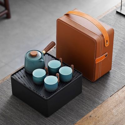 Houten handvat porseleinen thee set voor moderne luxe Kung Fu stijl en koffie collectie