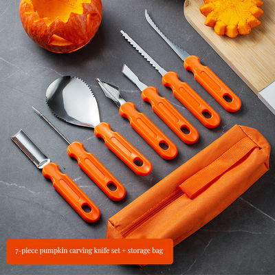 Handheld Halloween Pumpkin Carving Kit met roestvrijstalen gereedschappen en draagtas