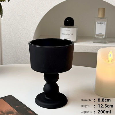 Handgemaakte creatieve vintage zwarte glazen glazen beker voor wijn drinken of huisversiering