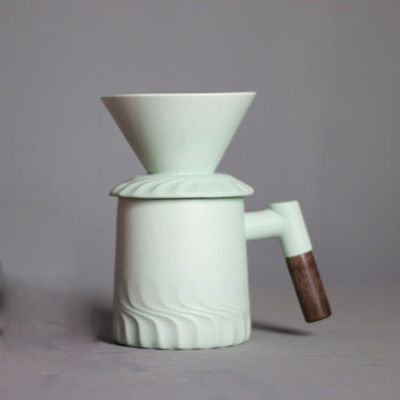 500 ml capaciteit Moderne Vintage Matte Zwarte Handgemaakte Keramische Koffiedrupper Set Handmatig Giet over Koffiemaker