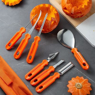 10 stukken Halloween pompoensnijwerkstel Duurzame metalen handgereedschappen voor groente-snijwerk