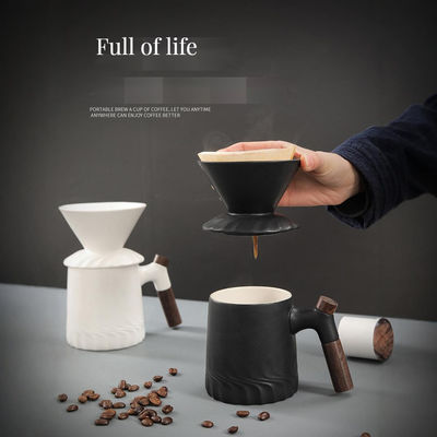 Modern Design Matte Zwarte Keramische Koffifilter Drupper Set voor Home Restaurant Hotel