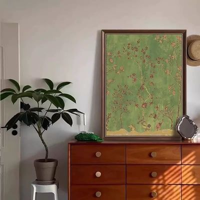 Moderne olieverf op doek Stijlvol Digitaal Afdruk Bloemen Wand Decoratie voor Hotel