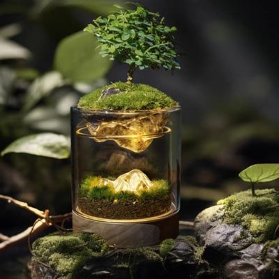 Moderne glasvezelterrariums voor hedendaags micro landschap in winkelcentra