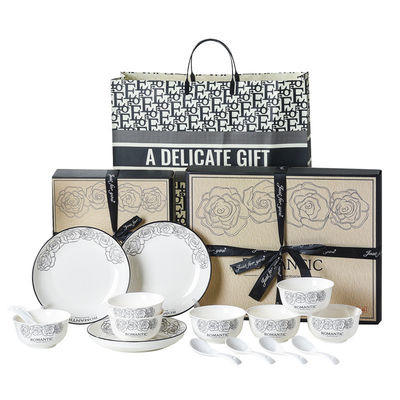 Cartoon Decal Print Bamboe Tafelgerei Set voor Luxe Huis Hotel Restaurant Bruiloften