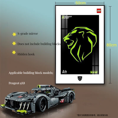 Art deco decoratief glas auto display frame voor muur en tafel in ladder belt formaat