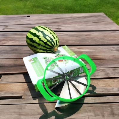 Snijmachine van roestvrij staal Fruit Slicer Mutifuction Cutting Slicer voor supermarkten Bamboe Handle