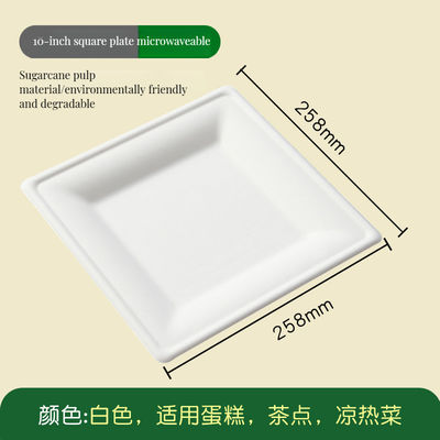 Gepersonaliseerde milieuvriendelijke suikerriet bagasse wegwerpplaten set natuurlijke kleur 9 inch