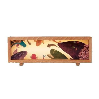 Hoogoplossend drukwerk Zon Golden Mountain Night Light Oplaadbaar Moderne Desktop Landschap met Canvas Base