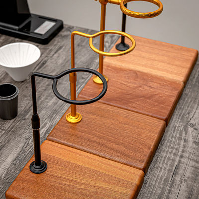 Moderne ontwerp koper drupper stand massief hout Giet over koffie station Set voor thuis brouwen thee maken