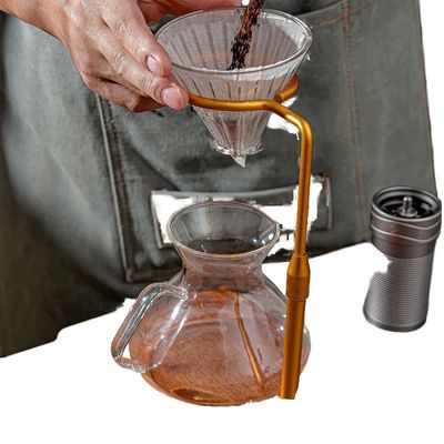 Houten Giet over koffiezetapparaat Stand Koper druppelstation voor groene thee kenners