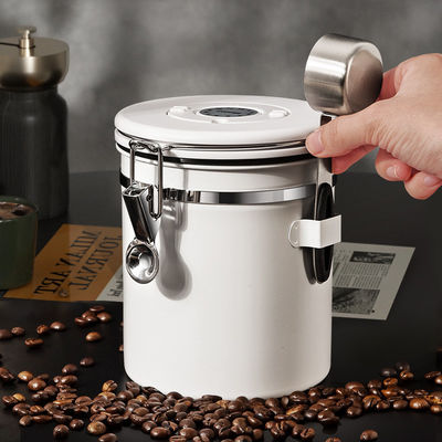 Gepersonaliseerd logo 1500 ml roestvrij staal vacuüm koffiebonen opslagcontainer met handvat
