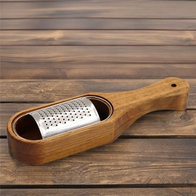 Rustieke keuken opslag kaas versnipper voor groenten handgemaakte acacia houtgrater