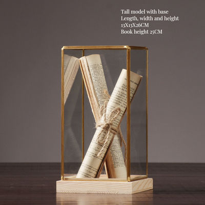 Alle festivals Wandmontage Nostalgie Design Stijl Glas Display Box met houten basis