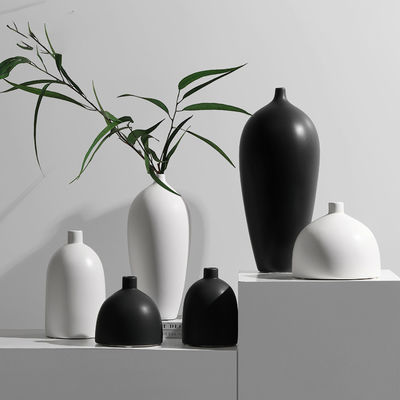 Moderne glazen zwart-witte keramische vaas tafeldekor voor de verjaardag