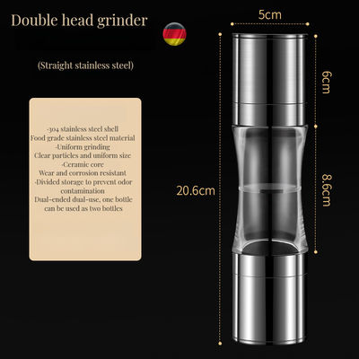 Ontworpen 4 inch roestvrij staal zoutpeper schudders Duurzame bamboe zilver melamine