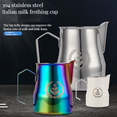 350 ml/500 ml roestvrij staal Latte Milk Pitcher Espresso Jug met BAMBOO functionaliteit